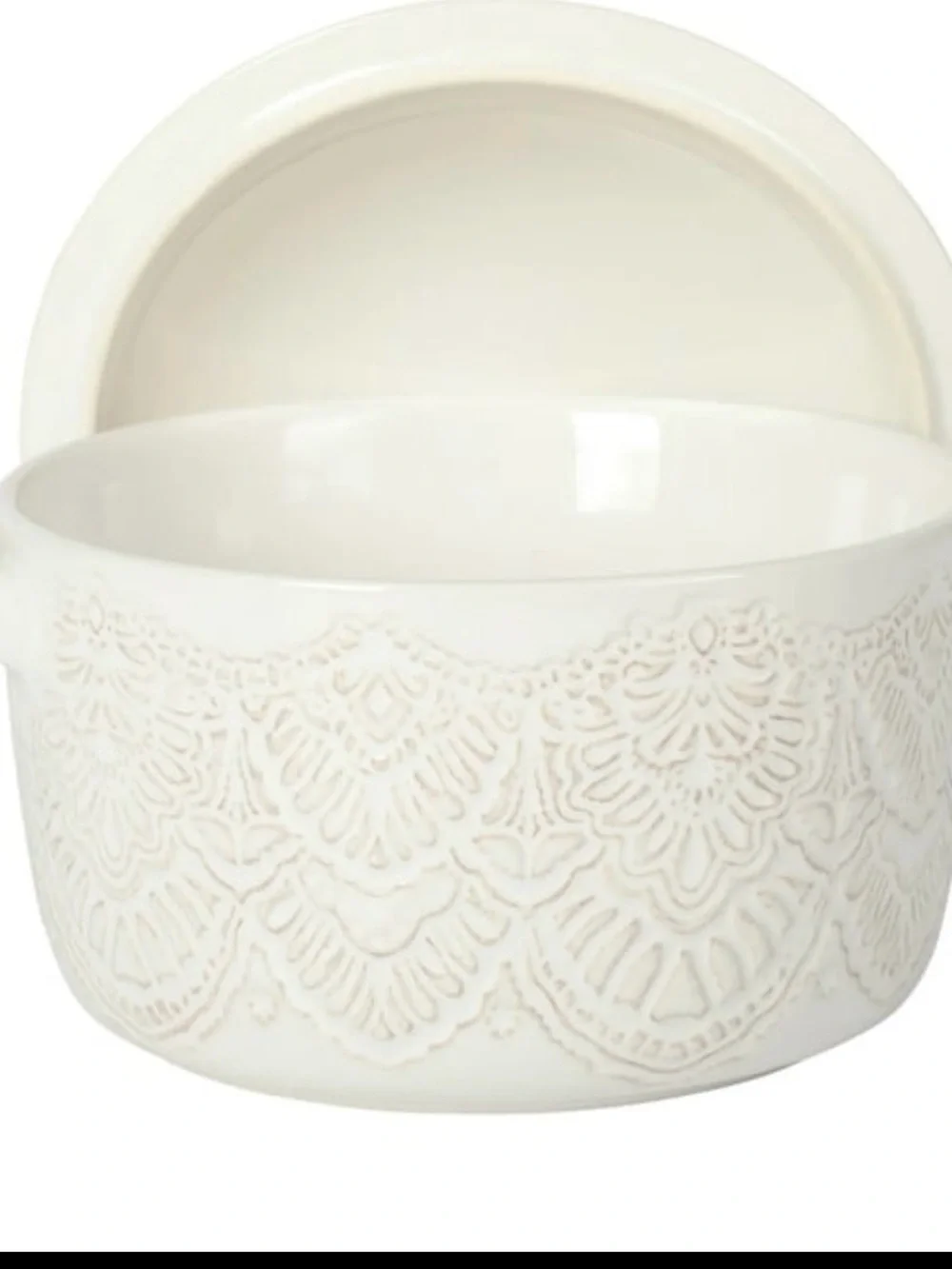 The Pioneer Woman 1QT Cocotte Casserole Baking Dish Stoneware Vintage Lace Linen